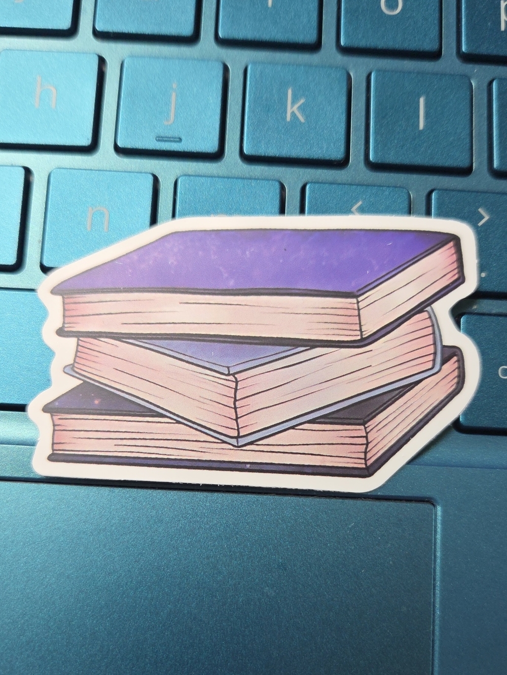 Purple Stack of Books Sticker - Home Art